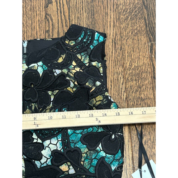 NWT Maslavi RTW By Jovani M42010 Multi Sleeveless Peplum Contemporary Top Size 4 - Picture 13 of 13